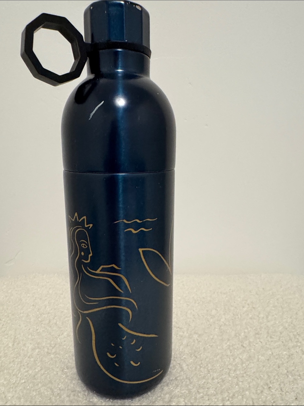Starbucks Navy Blue Golden Siren Anniversary editionWater Bottle w/ Gold Accents